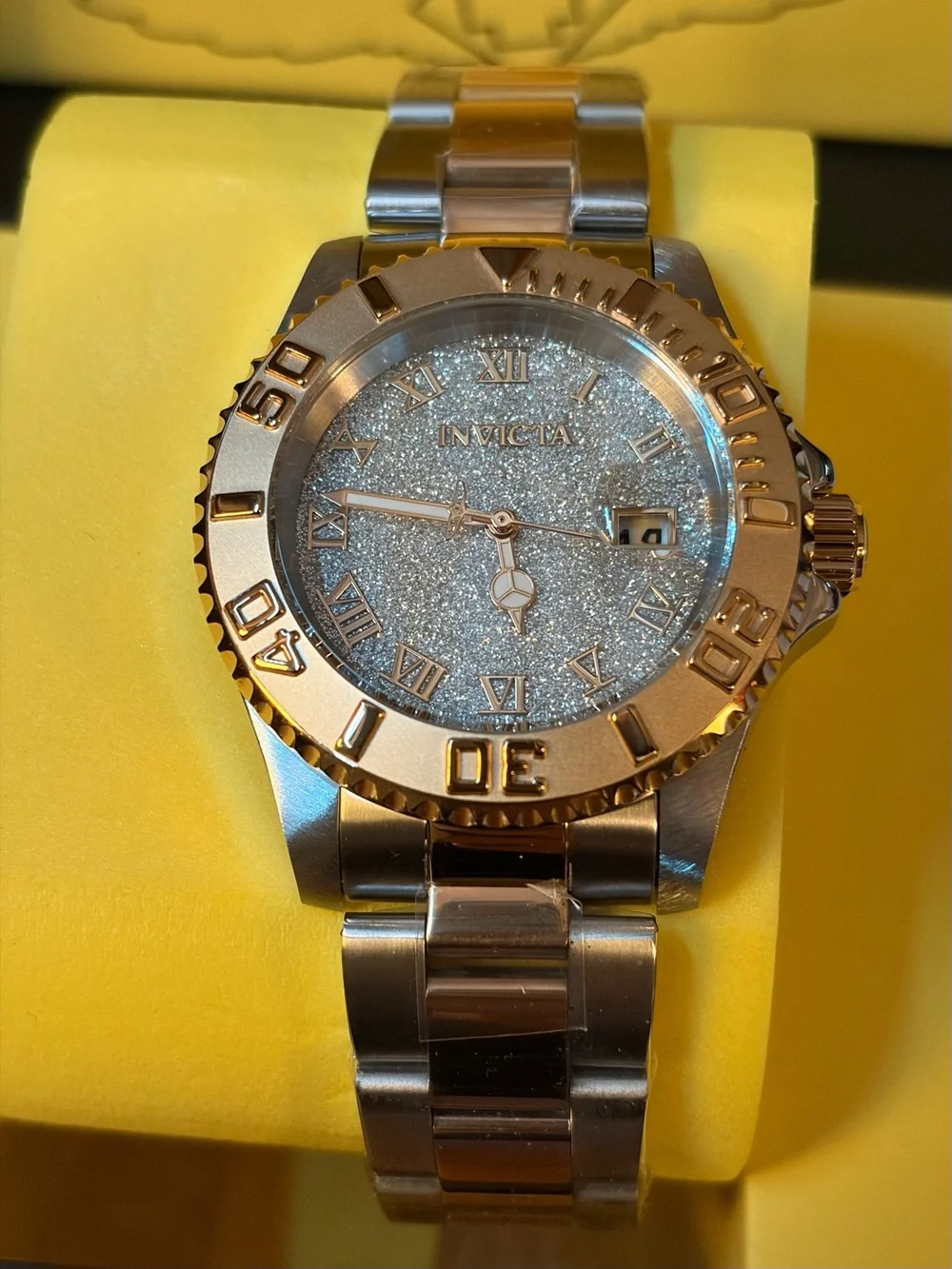 Invicta Collectors Diver- Aureborne Swiss Ronda Two Tone FLOODED DIAL Watch 40MM